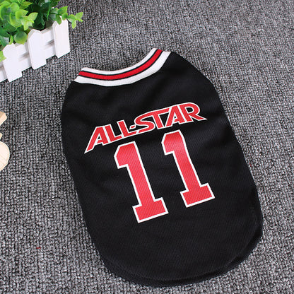 Sporty Dog Soccer Jersey - Cotton Pet T-Shirt for Summer
