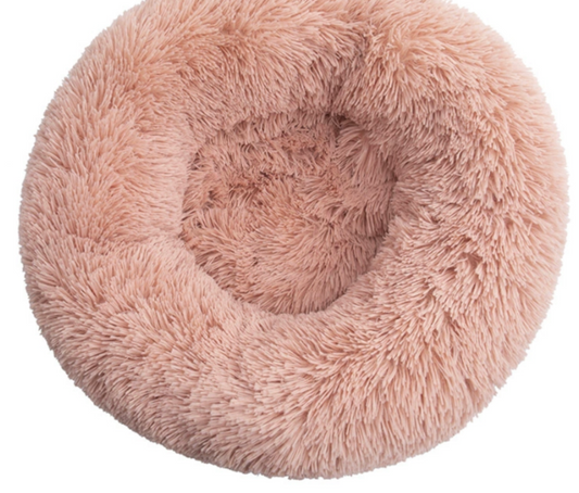 Fluffy Donut Pet Bed - Calming Round Dog & Cat Bed