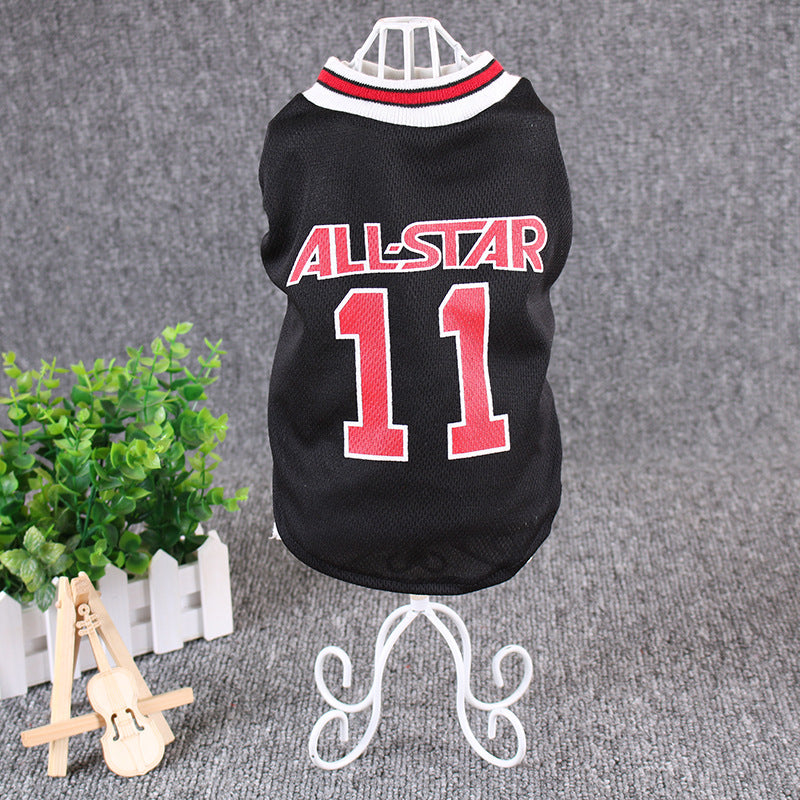 Sporty Dog Soccer Jersey - Cotton Pet T-Shirt for Summer