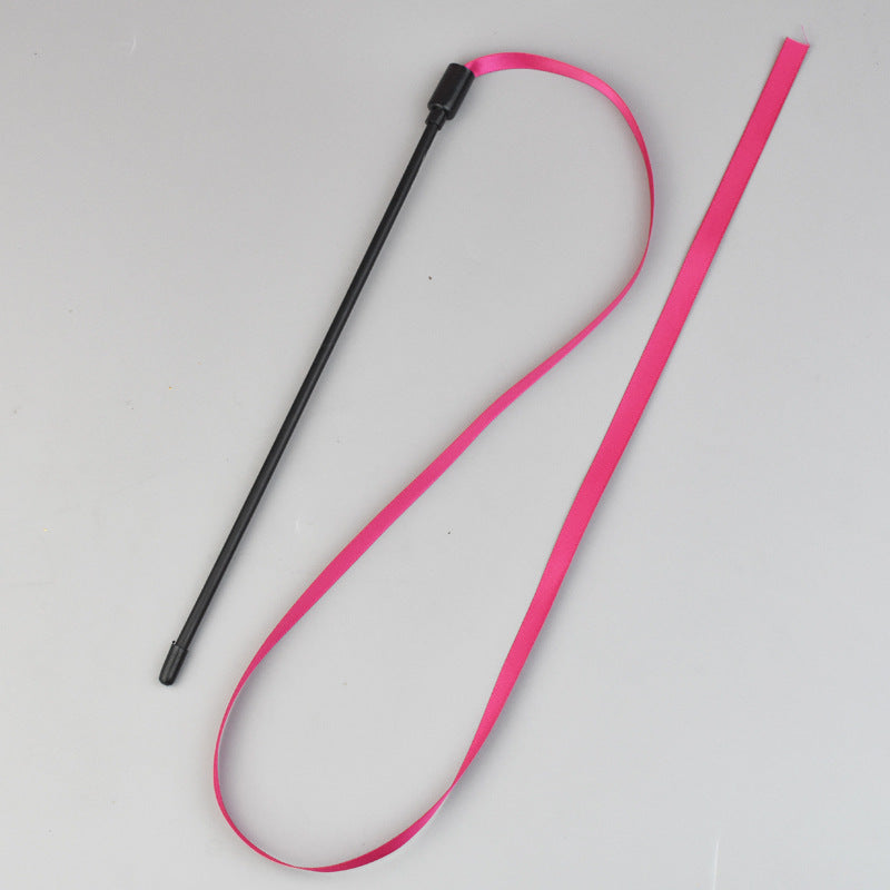 Rainbow Cat Wand Toy - Interactive Ribbon Teaser