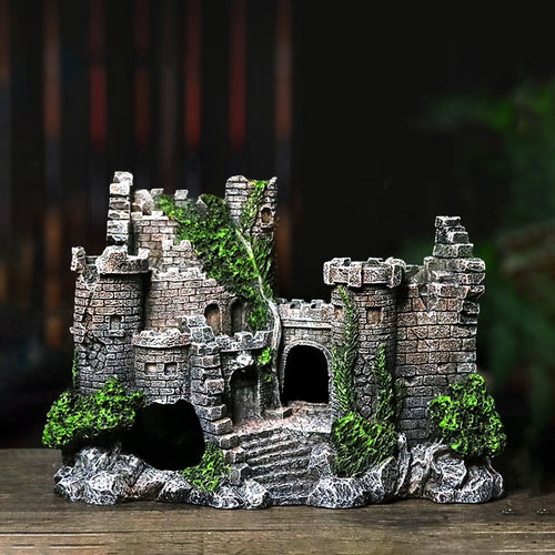 Resin Castle Aquarium Decoration - European-Style Fish Tank Ornament