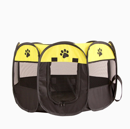 Folding Octagonal Pet Playpen - Portable Oxford Cloth Dog Tent