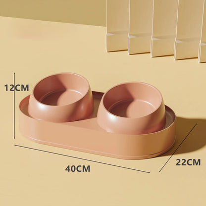 Tilted Double Pet Bowl - Elevated Neck-Protecting Feeder
