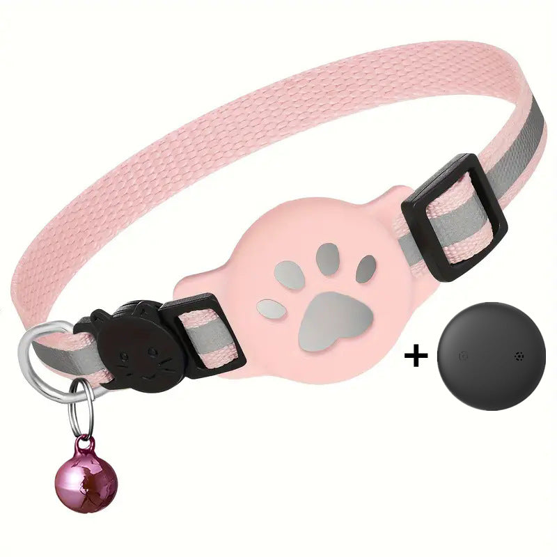 Cartoon Cat Collar with Locator Pouch - Reflective Kitty Collar