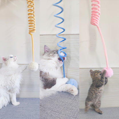 Self-Play Cat Suction Teaser - Spring Bell & Rabbit Ball Toy
