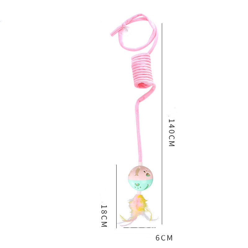 Self-Play Cat Suction Teaser - Spring Bell & Rabbit Ball Toy