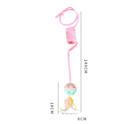 Self-Play Cat Suction Teaser - Spring Bell & Rabbit Ball Toy