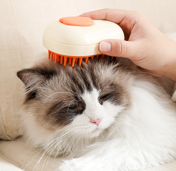 3-in-1 Steam Pet Brush - Cat Hair Grooming Tool
