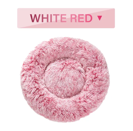 Fluffy Donut Pet Bed - Calming Round Dog & Cat Bed