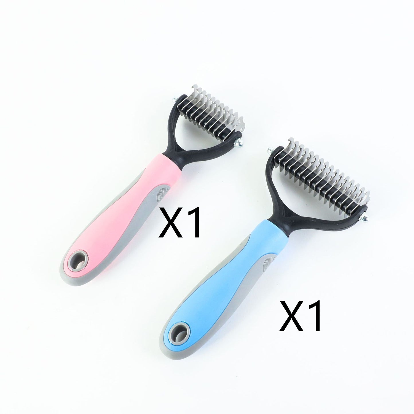 Double-Sided Pet Dematting Brush - Stainless Steel Shedding Comb