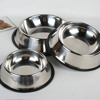 Classic Stainless Steel Pet Bowl - Non-Slip Food & Water Dish