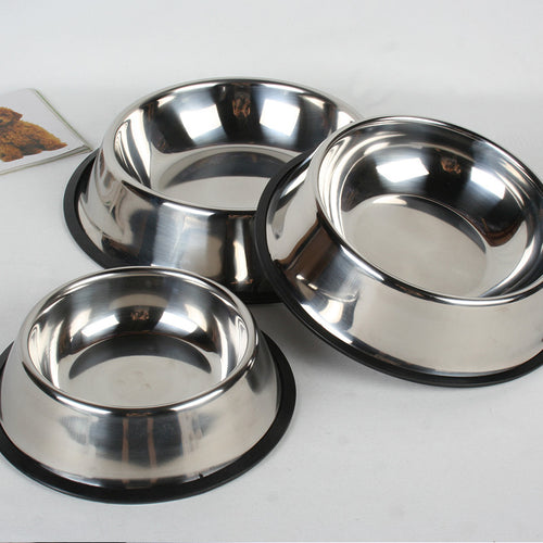 Classic Stainless Steel Pet Bowl - Non-Slip Food & Water Dish