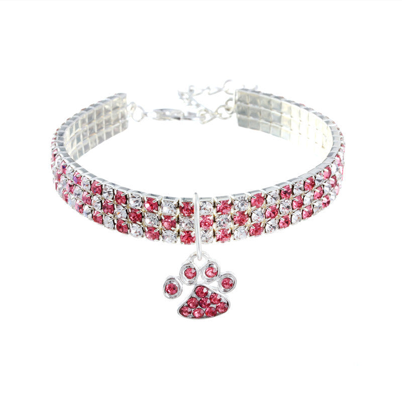 Rhinestone Pet Necklace - Elastic Cat & Dog Jewelry Collar