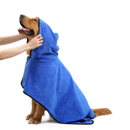 Microfiber Pet Bath Towel - Super Absorbent Quick-Dry Robe