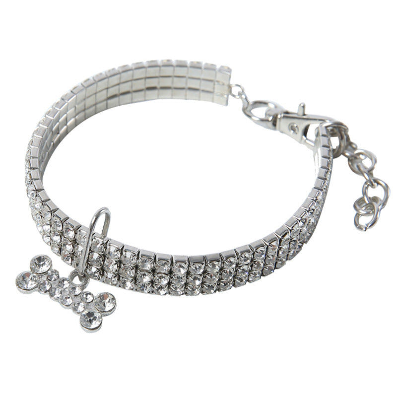 Bling Rhinestone Dog Collar - Crystal Collar for Small Dogs & Cats