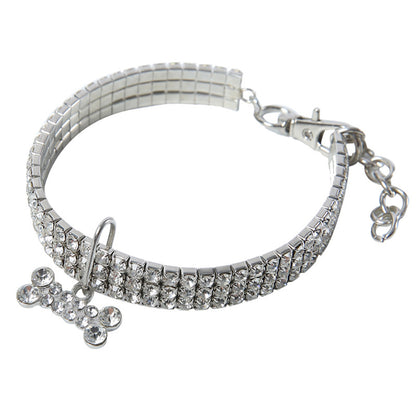 Bling Rhinestone Dog Collar - Crystal Collar for Small Dogs & Cats