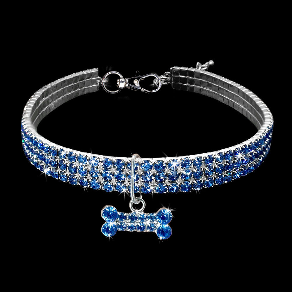 Bling Rhinestone Dog Collar - Crystal Collar for Small Dogs & Cats