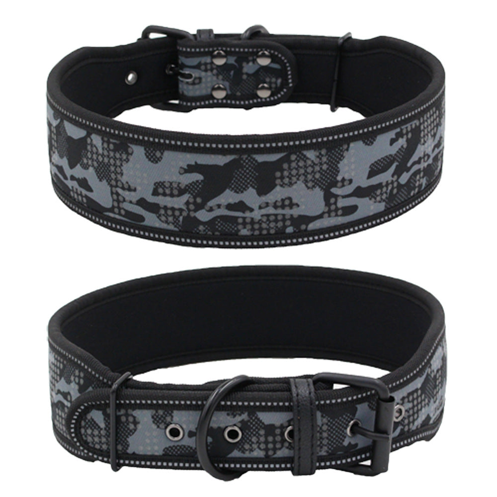 Reflective Camo Dog Collar - Comfortable Nylon Collar