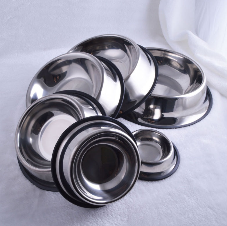 Classic Stainless Steel Pet Bowl - Non-Slip Food & Water Dish