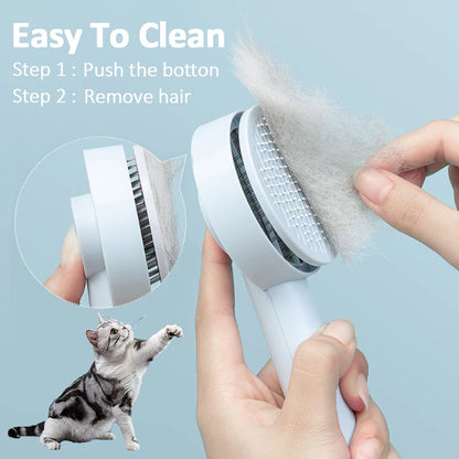 Self-Cleaning Pet Brush - Deshedding Comb for Dogs & Cats