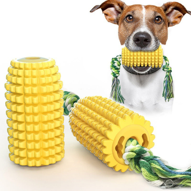 Corn-Shaped Dog Chew Toy with Suction Cup - Squeaky Tug Toy
