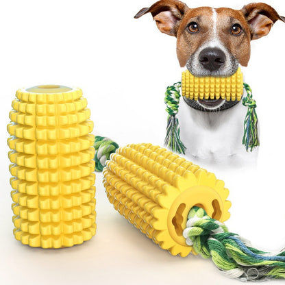 Corn-Shaped Dog Chew Toy with Suction Cup - Squeaky Tug Toy