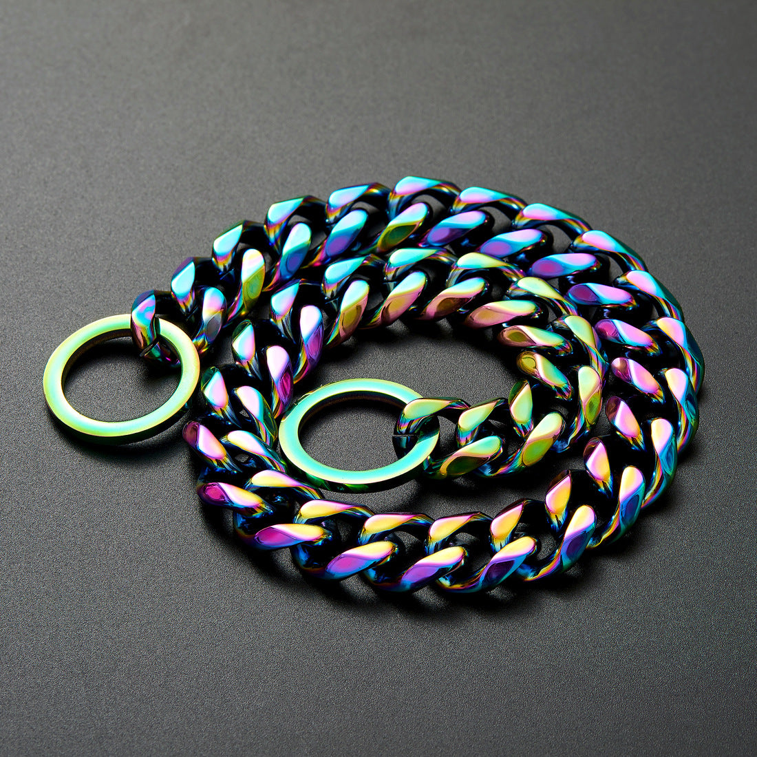Stainless Steel Dog Chain Collar - Color-Plated Pet Chain