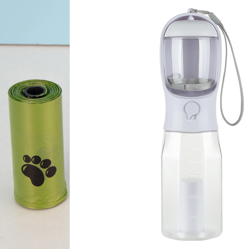 3-in-1 Portable Dog Water Bottle - Travel Feeder & Waste Dispenser