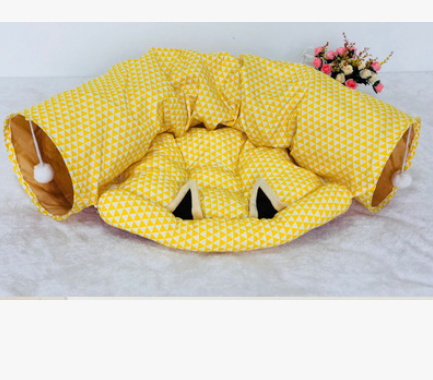 4-in-1 Cat Tunnel, Bed, Mat & Sleeping Bag - Multi-Use Nest