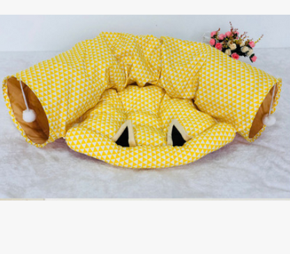 4-in-1 Cat Tunnel, Bed, Mat & Sleeping Bag - Multi-Use Nest
