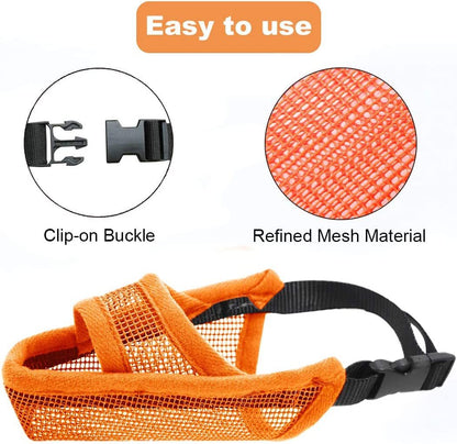 Breathable Dog Muzzle - Anti-Bite & Anti-Bark Mesh Muzzle