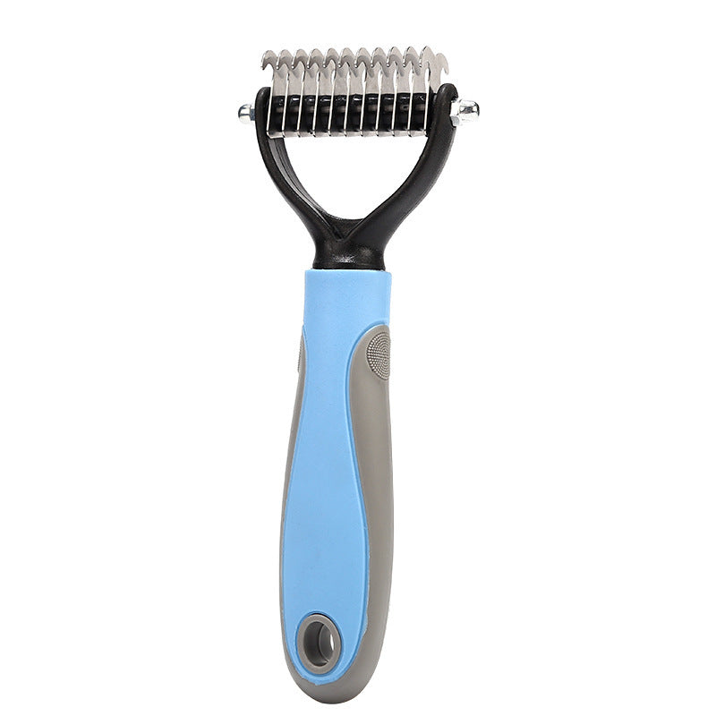 Double-Sided Pet Dematting Brush - Stainless Steel Shedding Comb
