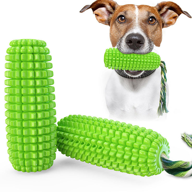 Corn-Shaped Dog Chew Toy with Suction Cup - Squeaky Tug Toy