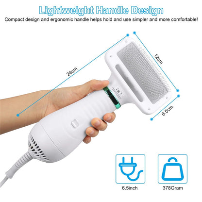 Portable 2-in-1 Dog Hair Dryer - Grooming Blower & Brush