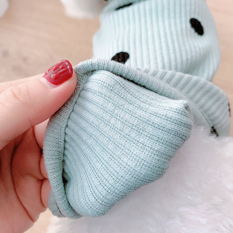 Polka Dot Dog Turtleneck - Cotton Bottoming Shirt