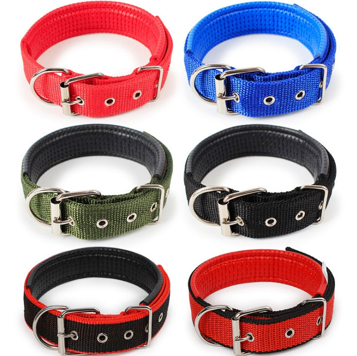 Padded Leather-Lined Dog Collar - Foam Comfort Collar