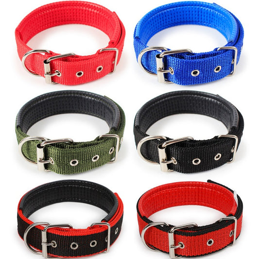 Padded Leather-Lined Dog Collar - Foam Comfort Collar