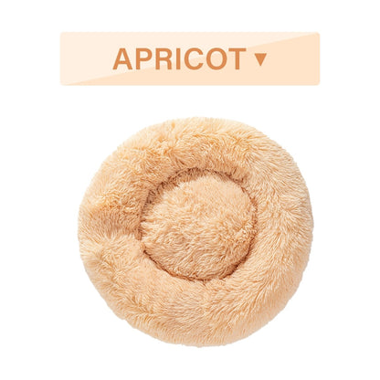 Fluffy Donut Dog Bed - Calming Plush Pet Cushion (S-XL)