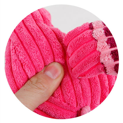 Plush Squeaky Dog Toy - Corduroy Teeth Cleaning Toy