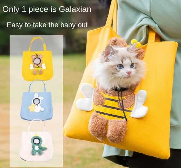Bee Design Pet Carrier Bag - Portable Cat & Dog Travel Tote