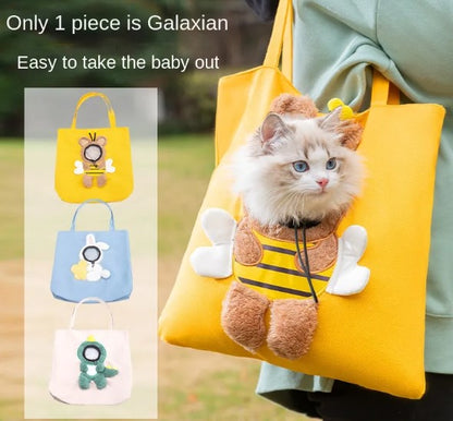 Bee Design Pet Carrier Bag - Portable Cat & Dog Travel Tote