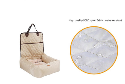2-in-1 Folding Dog Car Seat Bed - Waterproof Travel Mattress