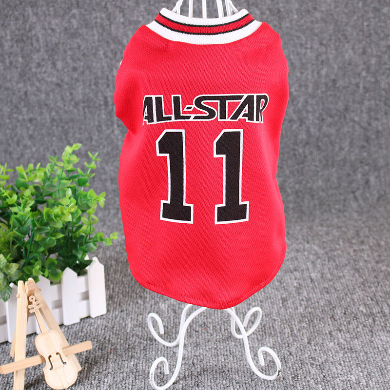 Sporty Dog Soccer Jersey - Cotton Pet T-Shirt for Summer