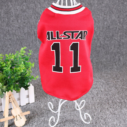 Sporty Dog Soccer Jersey - Cotton Pet T-Shirt for Summer