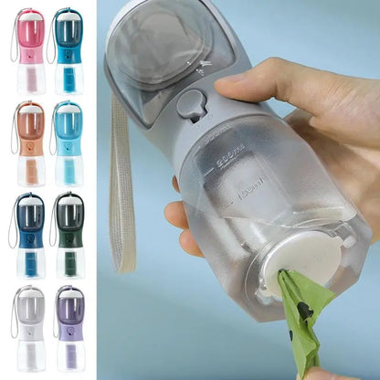 3-in-1 Dog Travel Cup - Water, Food & Waste Bag Dispenser