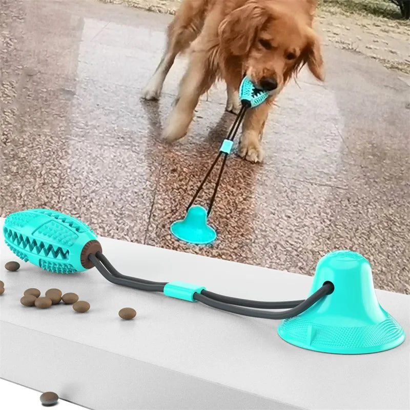 Suction Ball Interactive Dog Toy - Wall Mount Chew & Tug