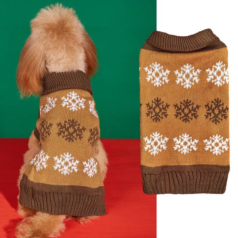 Christmas Dog Sweater - Snowflake Winter Holiday Knit