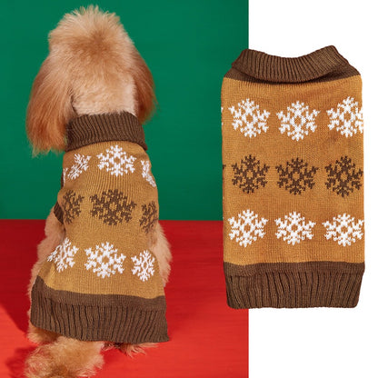 Christmas Dog Sweater - Snowflake Winter Holiday Knit