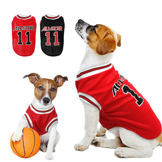 Sporty Dog Soccer Jersey - Cotton Pet T-Shirt for Summer
