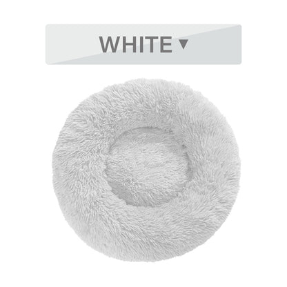 Fluffy Donut Dog Bed - Calming Plush Pet Cushion (S-XL)